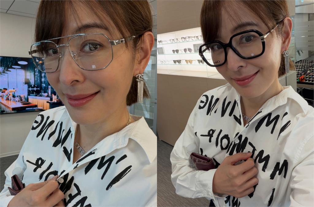 正妹「試戴老花眼鏡」竟是賈永婕！認了「越看越模糊」無奈投降：躲不掉