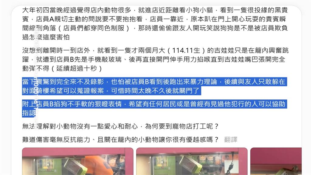 宜蘭寵物店遭控虐狗！　民眾目擊店員「敲門、抓吉娃娃」