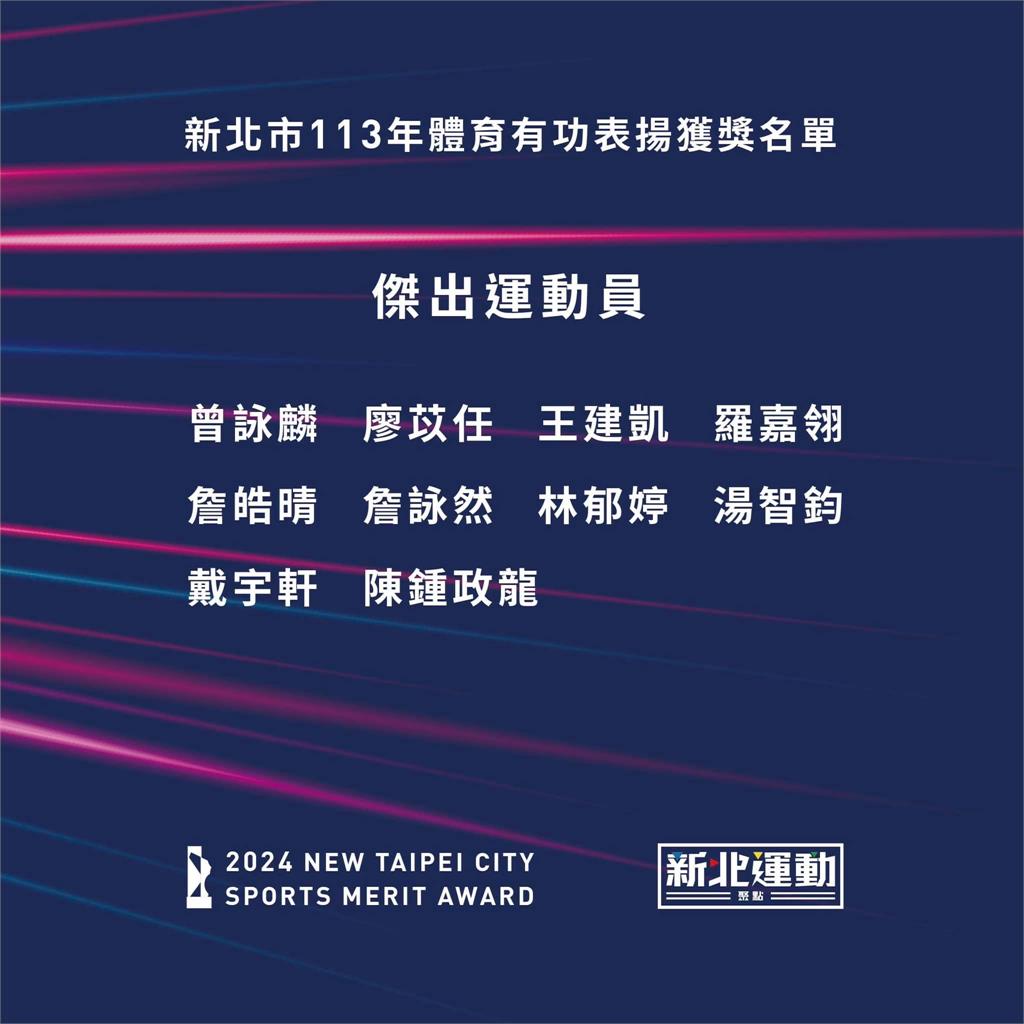 詹詠然、詹皓晴獲「新北市113年傑出運動員」　網傻眼：是比BMI？