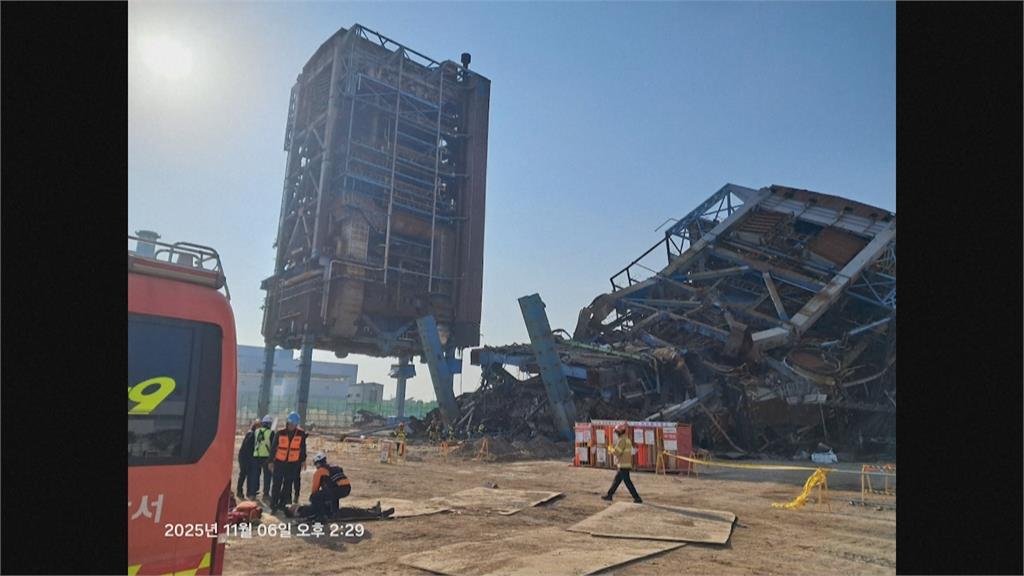 南韓蔚山鍋爐塔倒塌5人遭埋 總統李在明指示全力搶救
