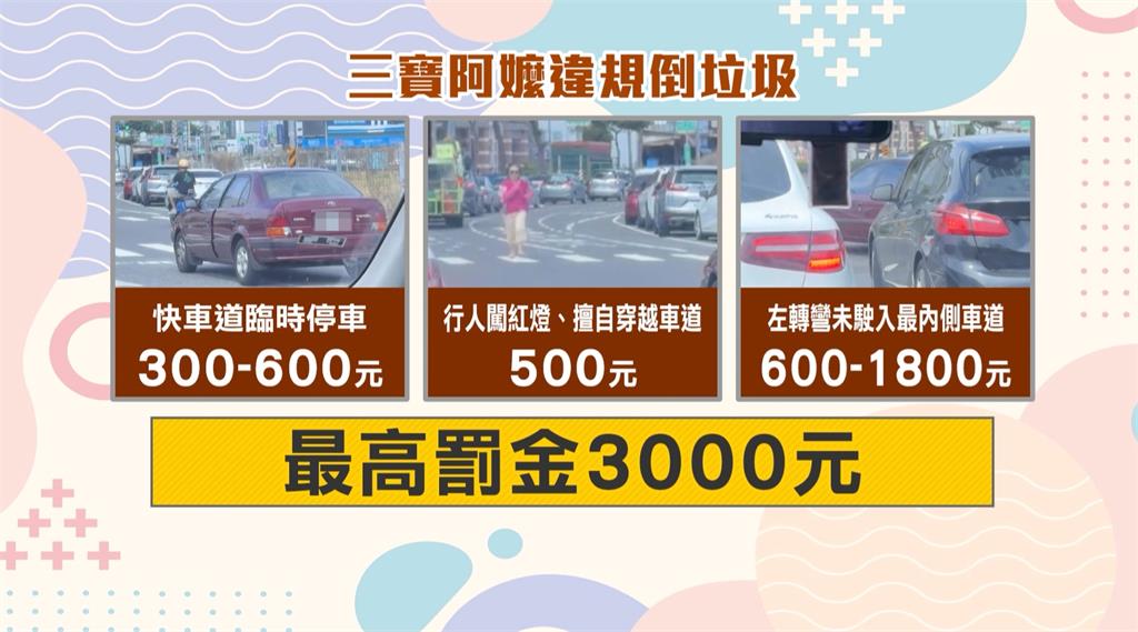 為丟垃圾狂違規！　婦人停快車道扔垃圾﹑鬼切轉彎離去