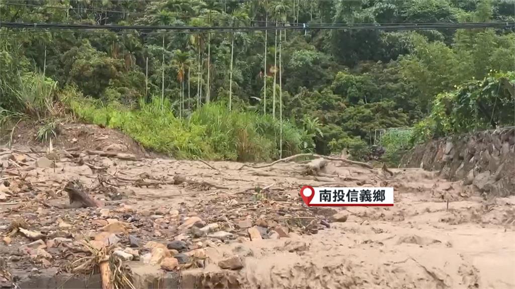 暴雨！南投驚現「泥漿瀑布」　日月潭旁「頭社盆地」淹水