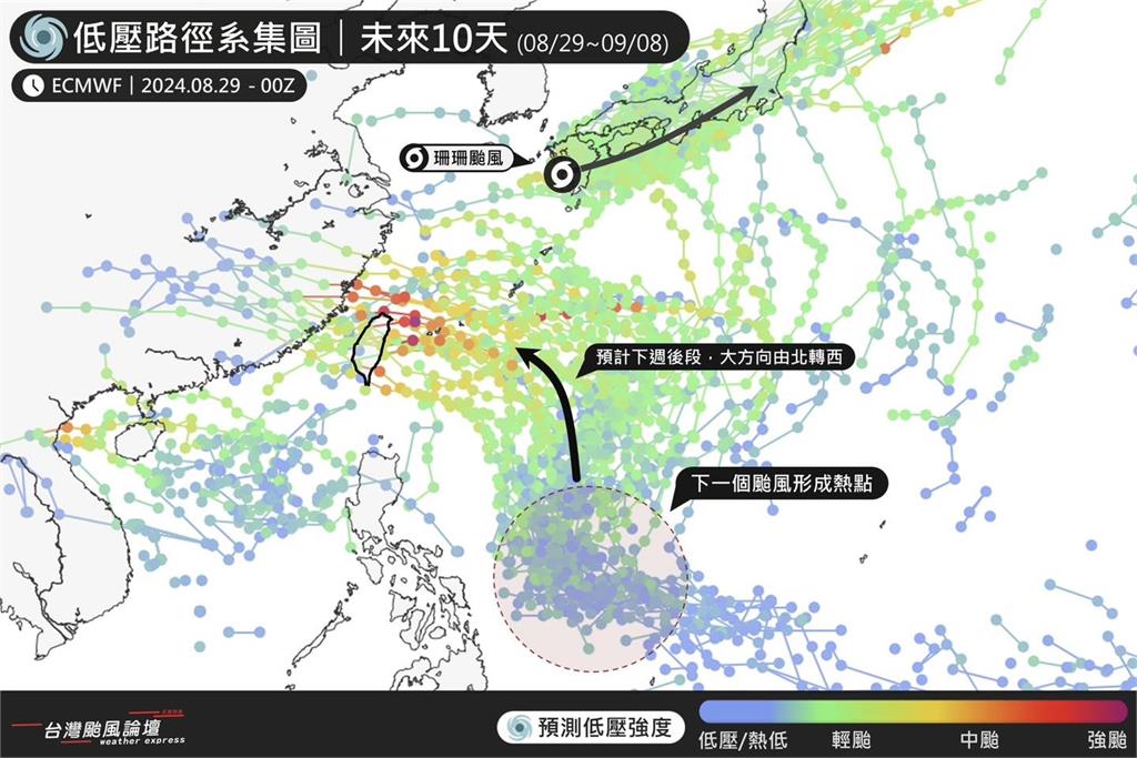 珊珊才登陸又有颱風？歐洲模式「朝西大鬼轉」恐直衝台灣…一圖看影響時間