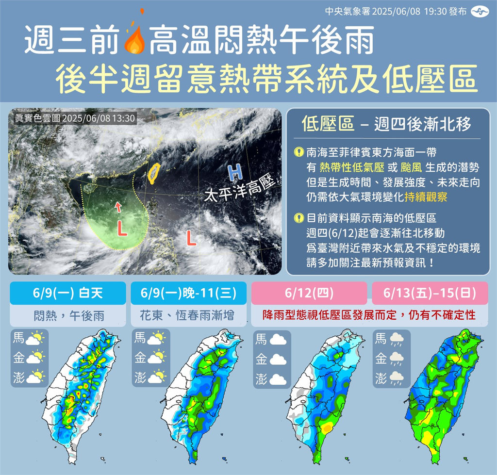 快新聞/今高溫悶熱!各地持續多雲到晴 午後留意雷陣雨