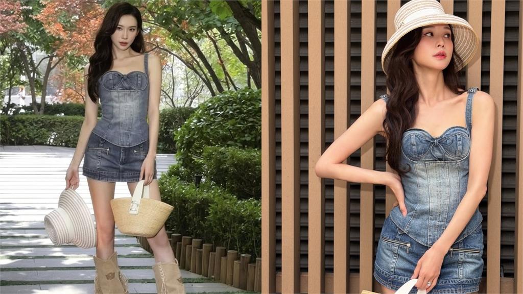 51歲林志玲嘟嘴裝可愛照樣萌翻全網！挑戰「丹寧馬甲」辣曬S曲線