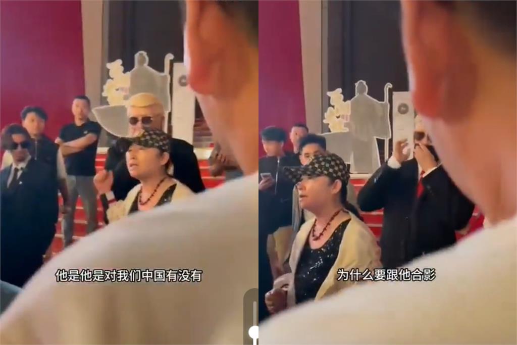 小粉紅大媽當街嗆美總統!假川普「表情超嘲諷」網嘆:被中國洗腦洗傻了