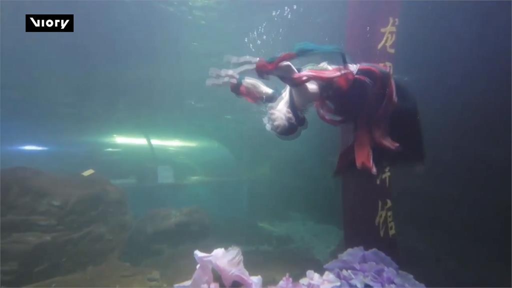 中國洛陽水族館水底舞蹈 「美人洛神」戲碼水中上演
