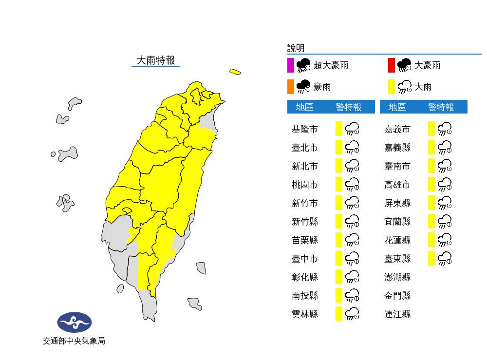 快新聞/國家級警報響了! 大雷雨轟3縣市