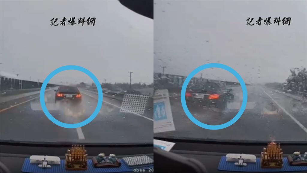 賓士車雨中急煞挑釁後車1分鐘 結局網笑爛:先生,這裡不能停車!