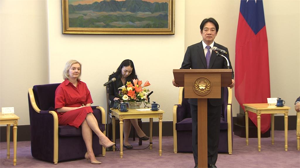 會見前英首相特拉斯 賴清德:感謝行動挺台灣