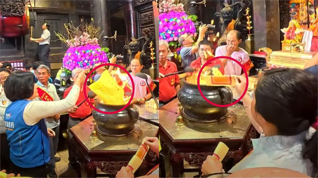 搶C位還不夠?張麗善又爆「搶燒疏文」還亂折…信徒怒:像燒垃圾硬塞