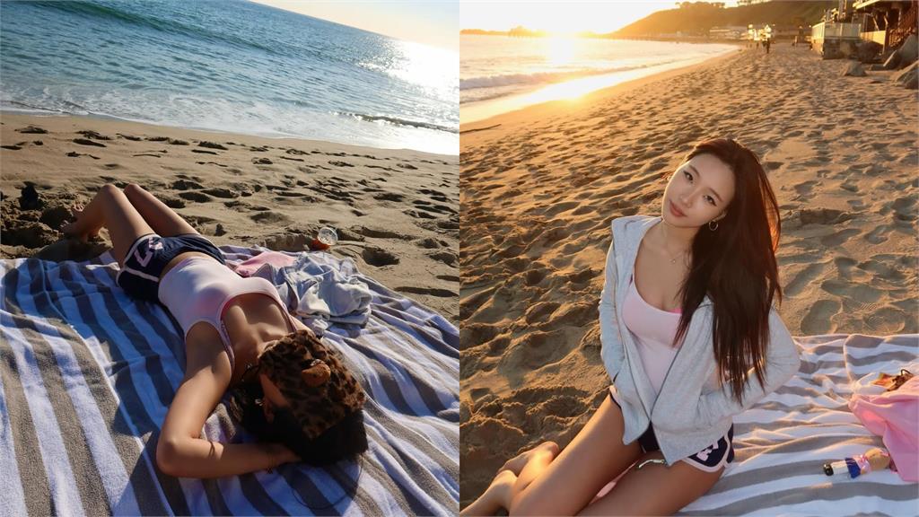 小S大女兒Elly「透膚細肩帶」粉色bra全被拍！躺沙灘洩「S曲線」萬人朝聖