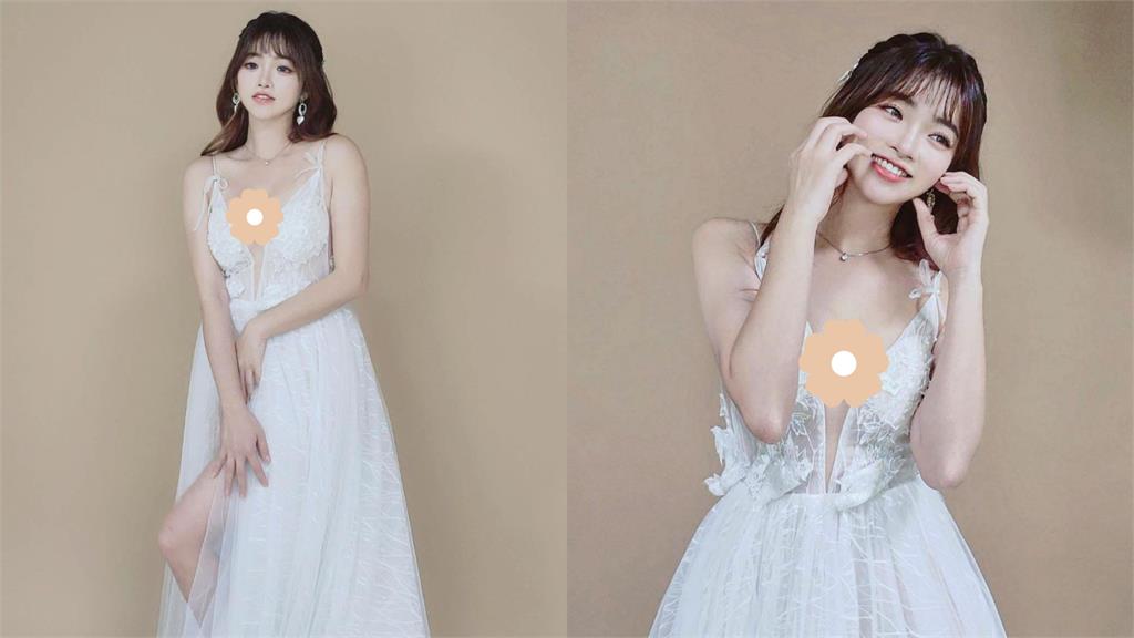 曲曲火辣婚紗照曝光!「深V+開衩」洩白皙美腿 網暴動:嫁給我