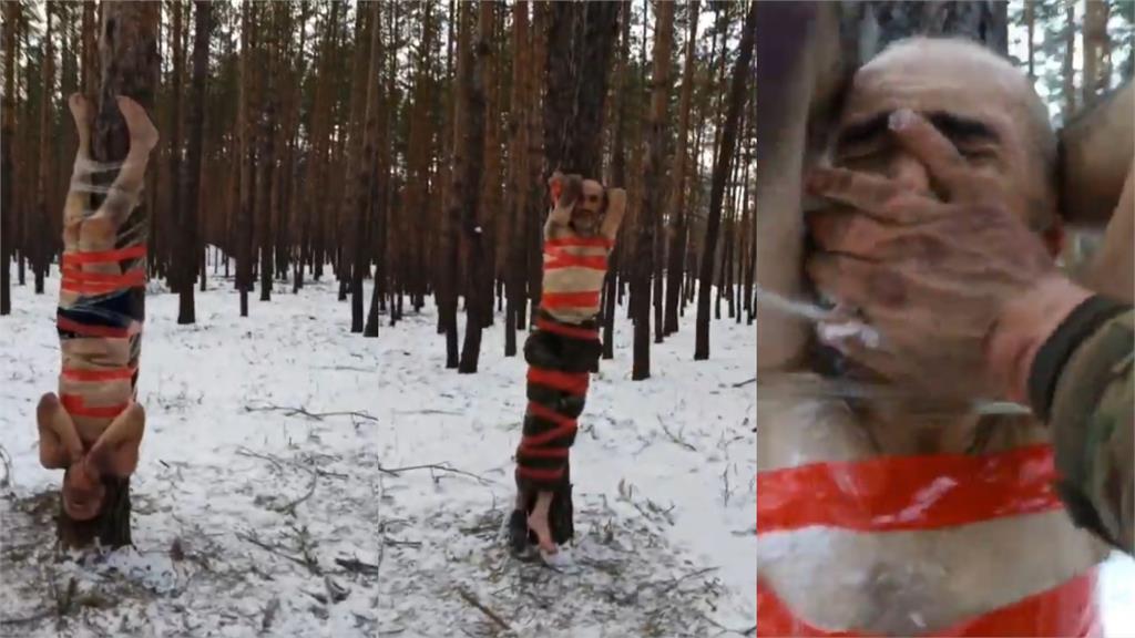 俄兵穿「隱形斗篷」學企鵝走路遭炸飛!同袍裸體「被綁樹上、逼吃雪」虐兵畫面曝