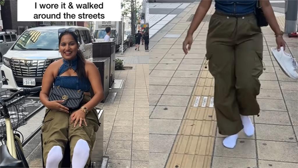 鼠勾以內!妹子「只穿白襪」實測日本街頭乾淨度 網見1幕嚇傻:比我襪子還新