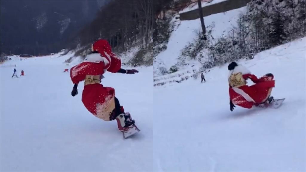 最酷成人禮！日本20歲正妹挑戰「穿和服滑雪」　影片吸4百萬點閱率