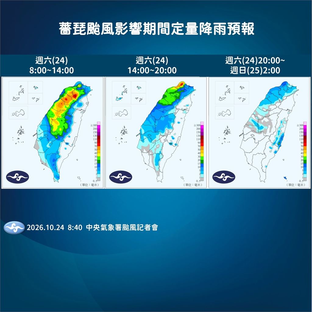 快新聞／薔琵瘦身甩尾北上！雨彈轉向這一側　氣象署示警「還沒下完」