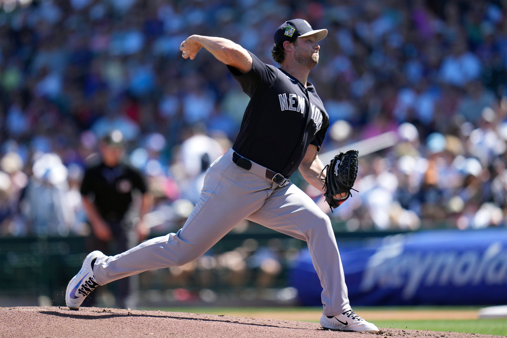 MLB(影)／洋基賽揚王牌回來了！柯爾春訓最終戰登板飆3K　最快5月底回歸輪值