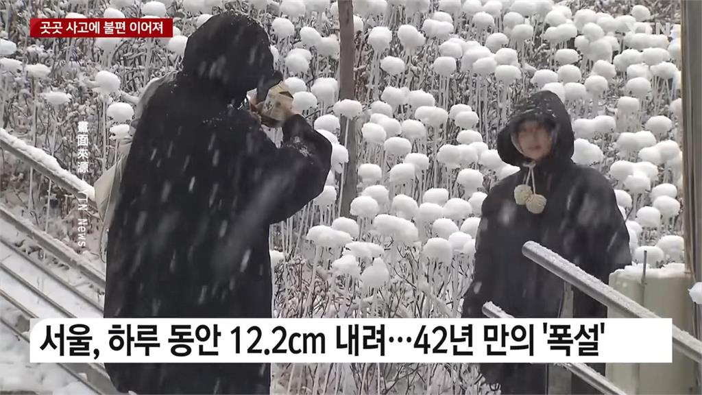 首爾公車打滑釀7傷　單日積雪量創42年來12月份最高紀錄