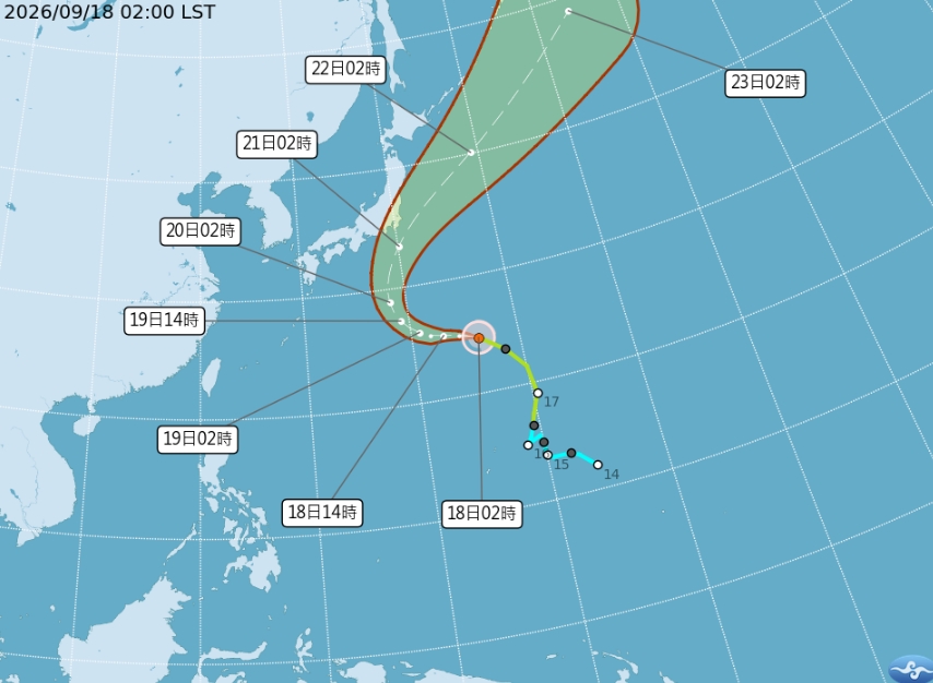 杜鵑颱風增強中「逼近日本」！專家預測路徑「東北大迴轉」週末恐有雨