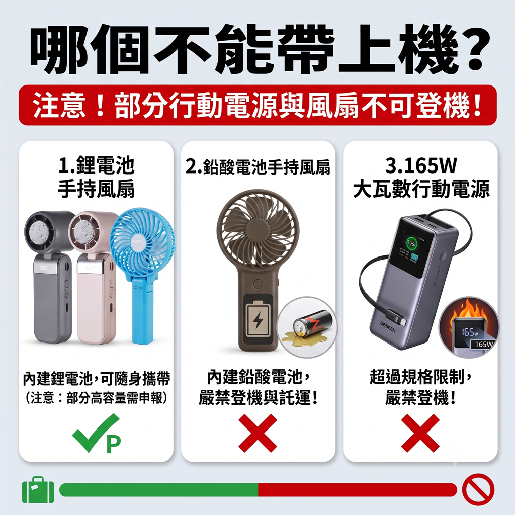 暑假出國帶錯罰「5萬」！　鉛酸電池手持扇易爆炸禁登機