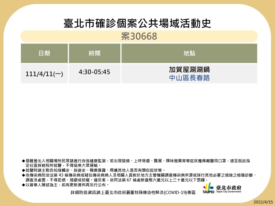 快新聞／北市+140！10大張海量足跡曝光　曾到家樂福、海底撈、星巴克