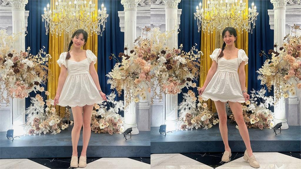 謝忻罕穿小洋裝現身婚禮！一彎腰「深溝大雪球」全洩出…網驚喊：突然不習慣