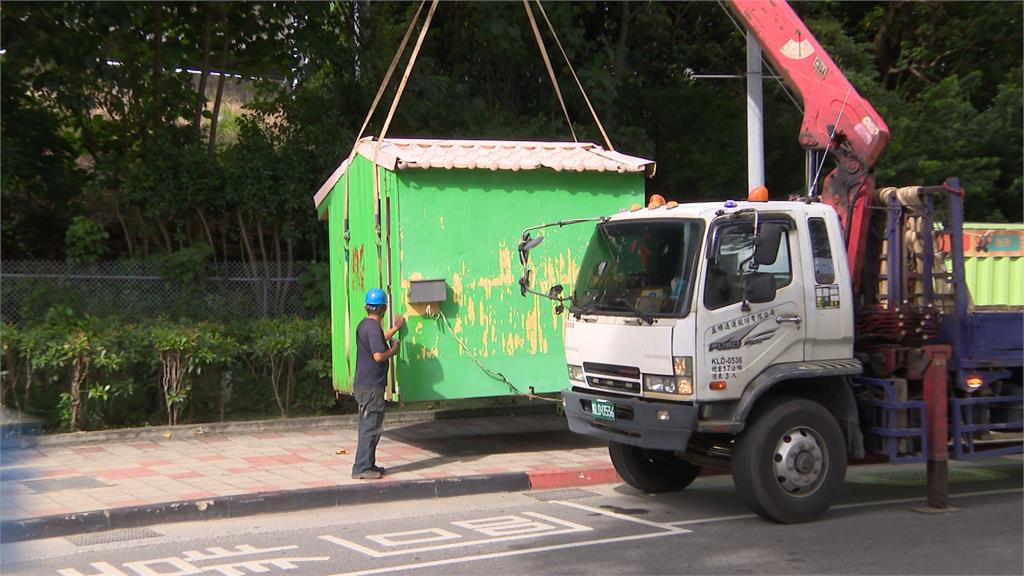 防颱!北市貨櫃撤出大佳河濱公園 竟直接放置人行道
