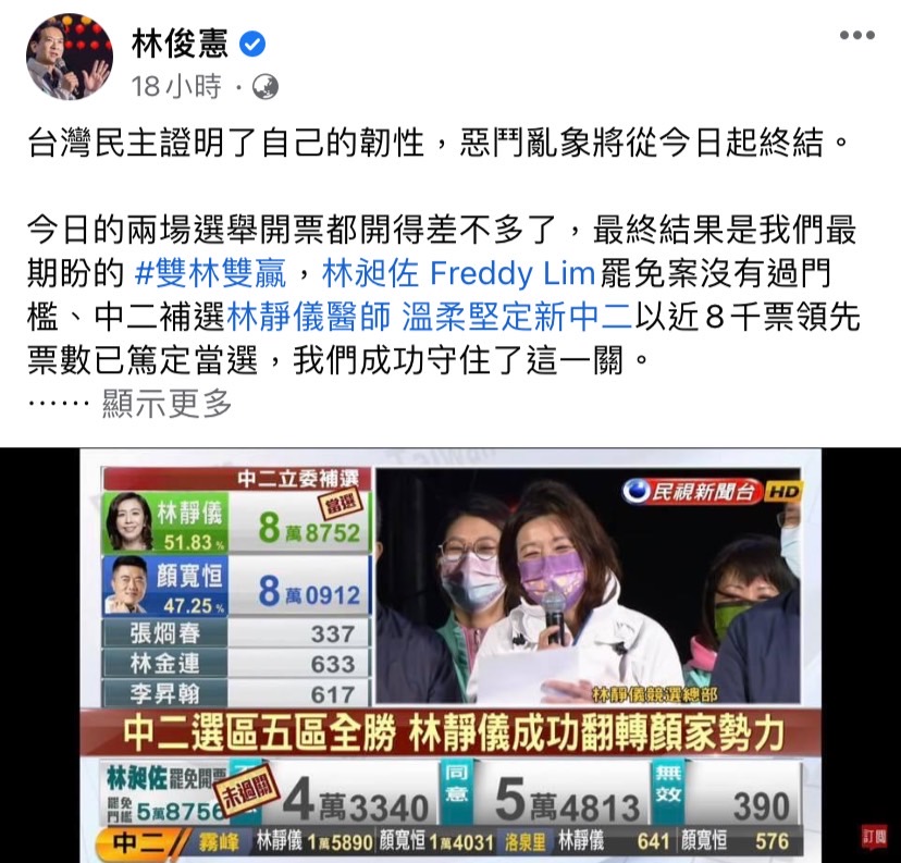 網讚中二補選、罷昶開票超快超精準!民視新聞登上Google Trends關鍵字搜尋