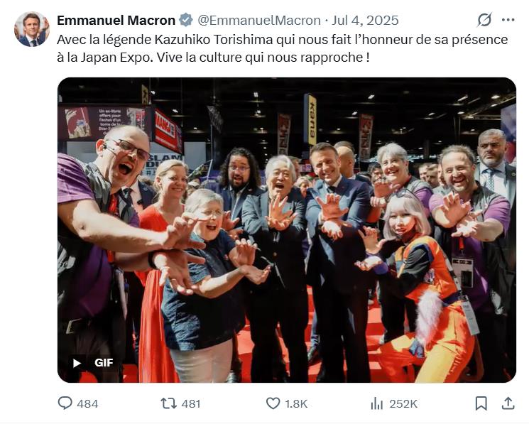 馬克宏合體高市早苗大玩「龜派氣功」！昔日同框「傳奇人物」網友認證：真動漫粉