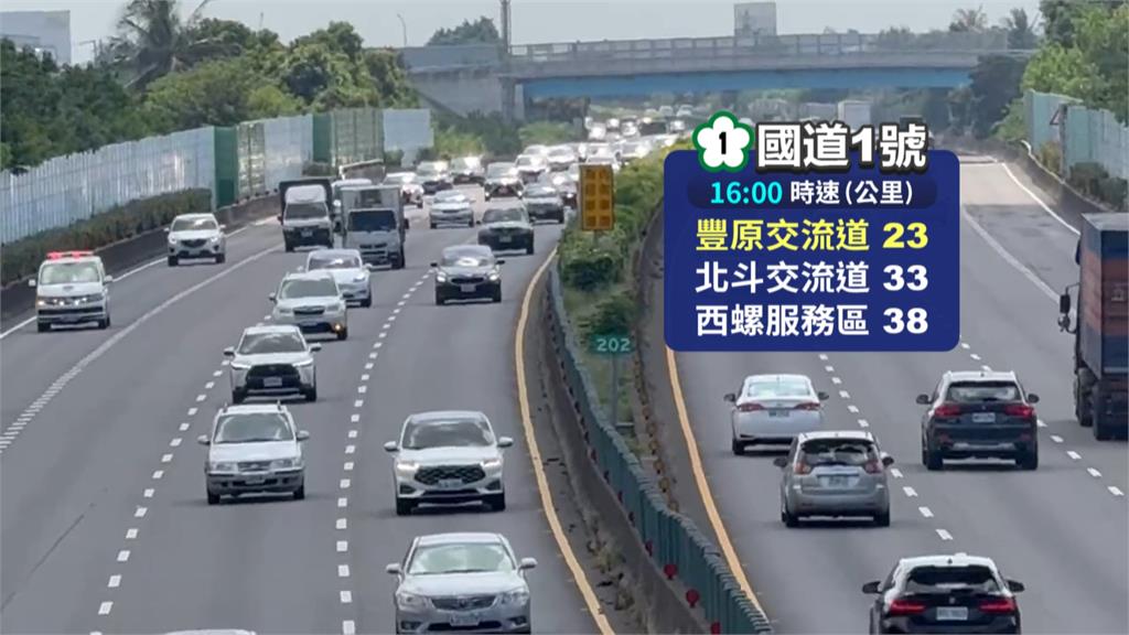 收假日漫長北返之路! 國道多處路段車多壅塞