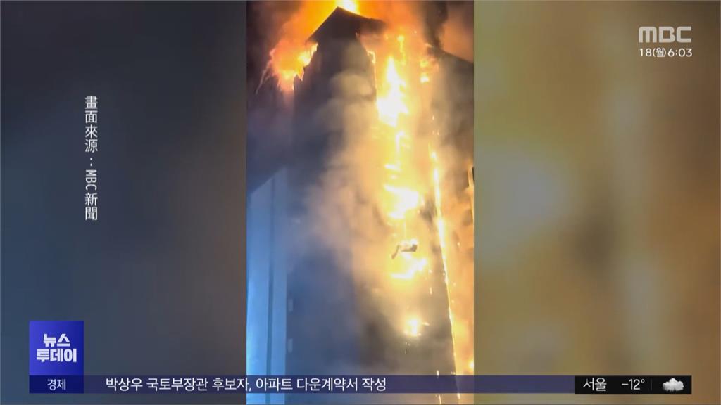 驚傳有民眾跳屋頂逃生　南韓仁川飯店驚傳失火54傷　18層高大樓幾全毀