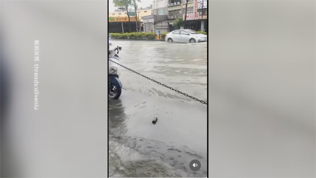 大雨狂炸！　彰化員林多處積水　馬路成漂漂河　水灌民宅受災慘
