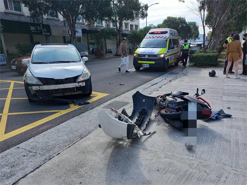 驚魂一瞬間！王瞳驚傳車禍…機車「車頭全毀」　她親曝現場狀況！