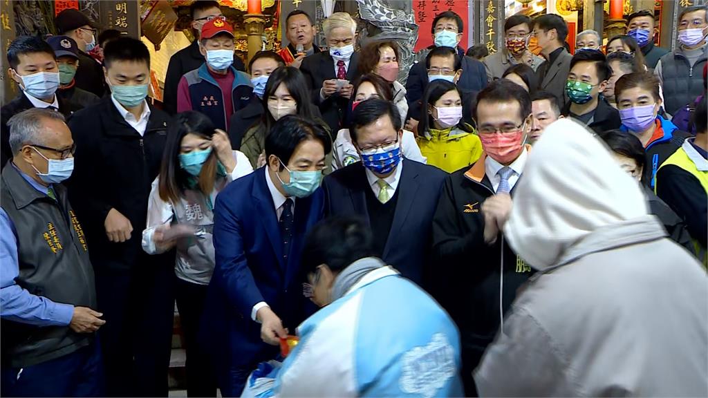 展現團結氣勢! 賴清德桃園發福袋 鄭運鵬、鄭文燦陪同