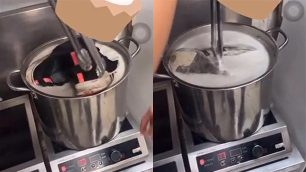 知名飲料店員工「用鐵鍋煮髒鞋」　44秒影片曝網砲轟：超噁心！