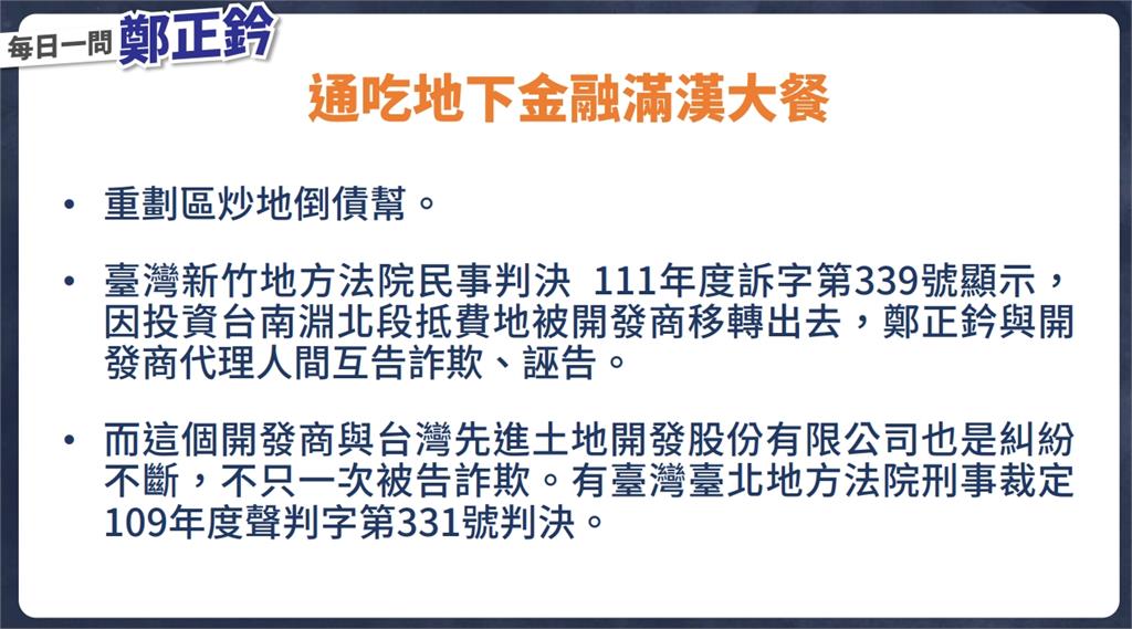 快新聞／爆鄭正鈐百件官司纏身　林志潔：投資詐騙集團還從事地下金融