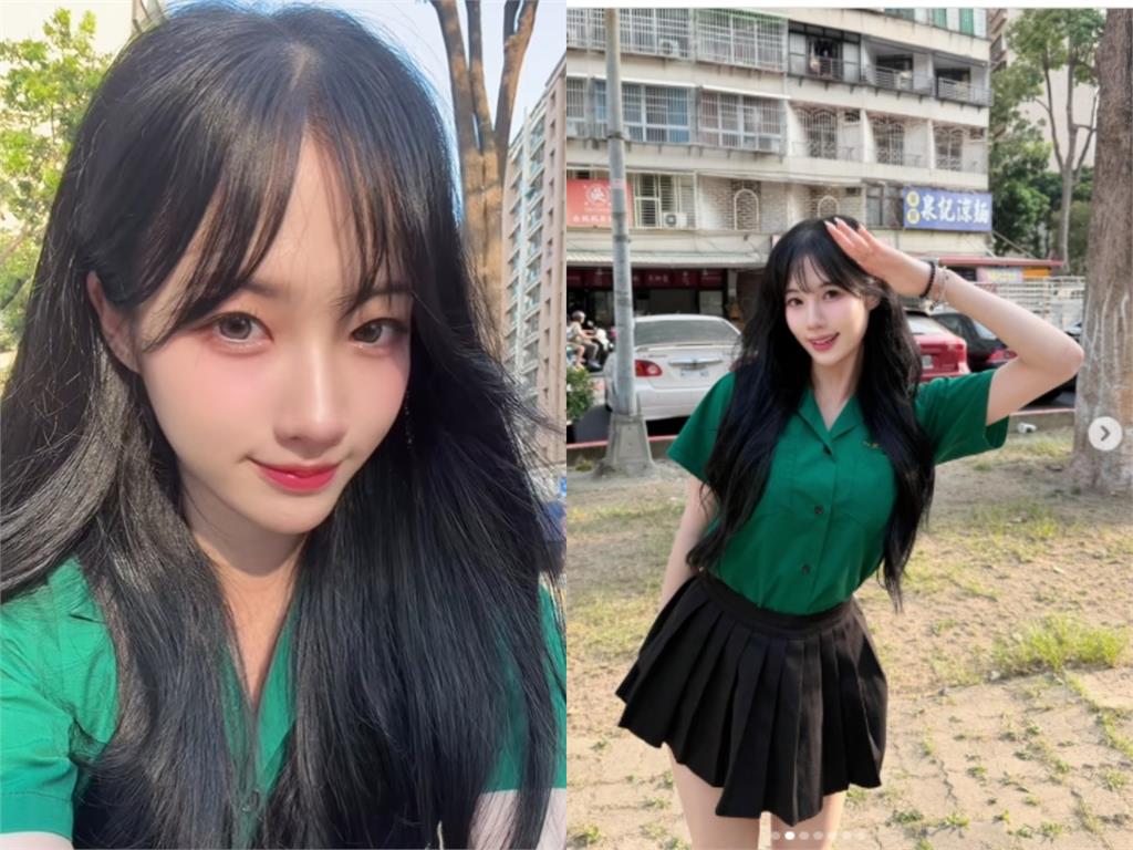綠襯衫「超正校花」竟是韓援女神Mingo!「激短百褶裙」放送美腿掀暴動