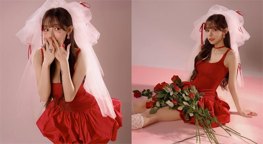 情人節限定「紅裙娃娃」竟是林襄!神秘角度「起伏炸裂0縮水」網震撼:天吶