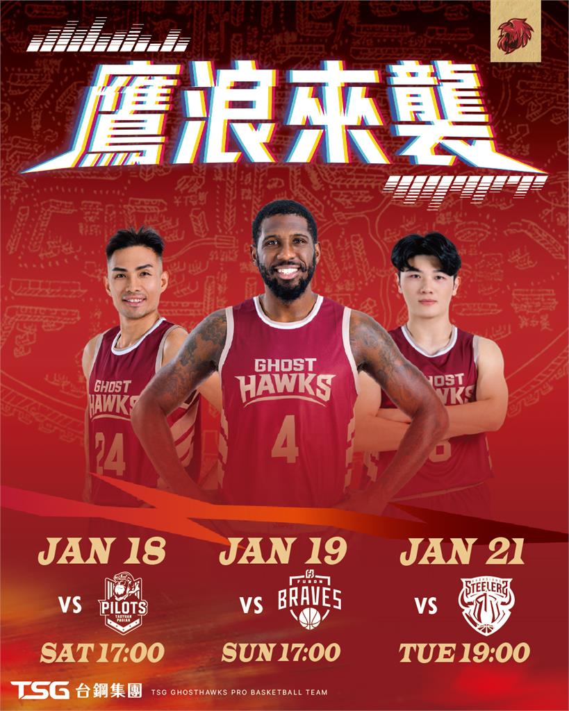 PLG/用3連勝登前段班揮別2024 獵鷹新年主場首週門票1/3正式發售