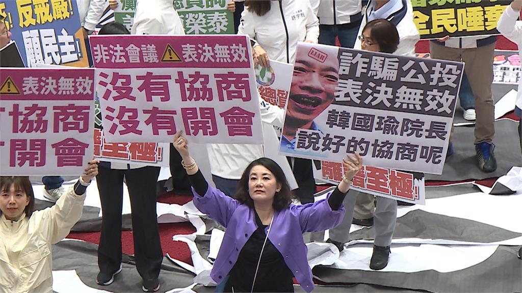 綠守夜48小時佔主席台 反藍白偷渡公投