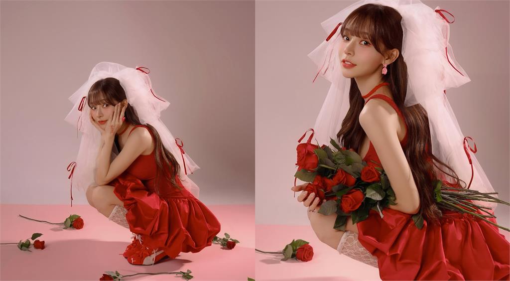 情人節限定「紅裙娃娃」竟是林襄!神秘角度「起伏炸裂0縮水」網震撼:天吶