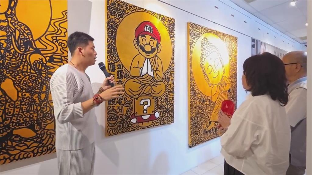 藝術畫展抽獎免費贈畫 黃敏惠抽中「陳水扁」得獎