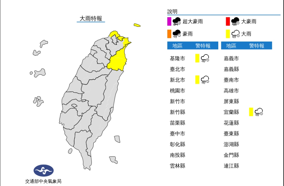 全台3縣市大雨特報！未來3天氣溫稍回升　林嘉愷曝「這天」起水氣減少