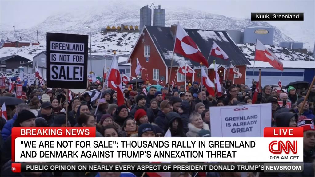 格陵蘭總理率眾抗議護領土　85％民眾反對美國接管