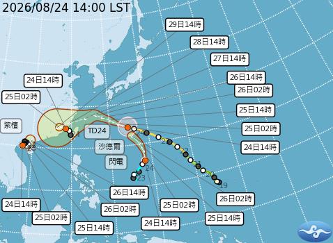 台灣遭包夾「頭頂一片全白」！專家曝「沙德爾強度巔峰」侵台登陸機率曝光