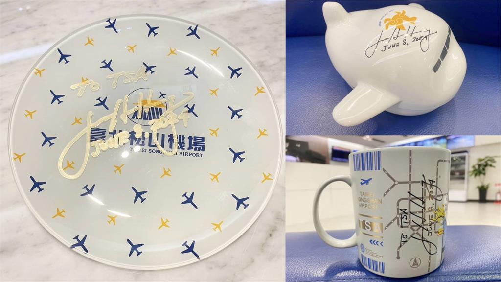 快新聞/黃仁勳離台!登機前展親民作風 松機曝親筆簽名紀念品