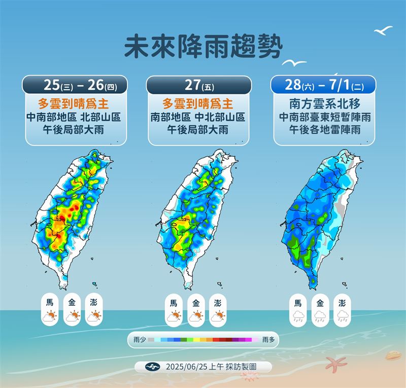 熱帶擾動活躍中!下週雙颱「恐接力生成」…未來一週降雨熱區出爐