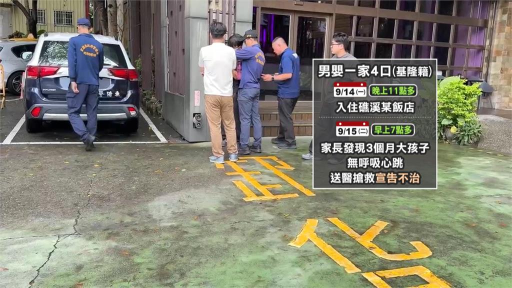 基隆一家四口出遊住礁溪某飯店　3個月大男嬰疑猝死出現屍班