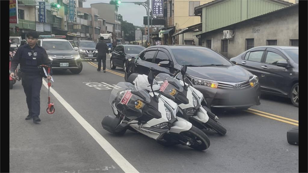 苗栗台13線三義段驚傳連環撞 2警用重機停紅燈遭波及